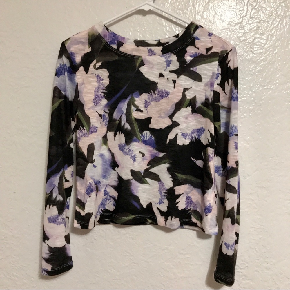 Floral Mesh Cropped Top